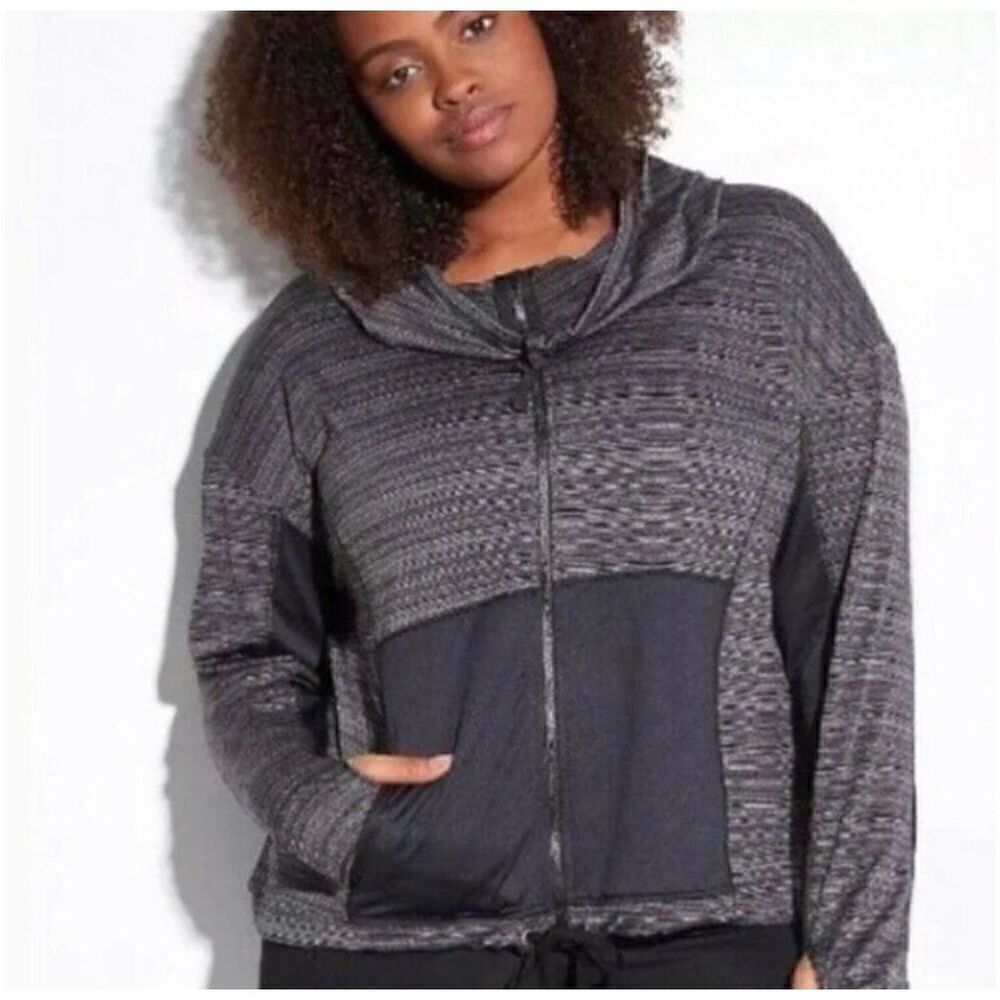 LIVI‎ Active Zip-up Black and White Jacket Size 26/28